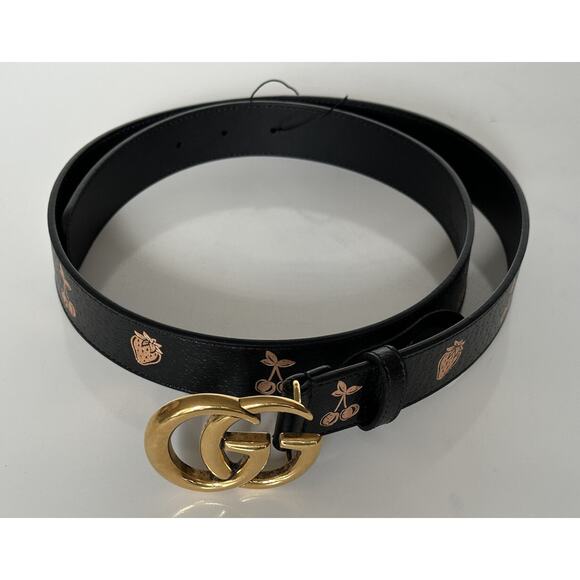 New Gucci Women\'s GG Marmont Leather Belt Black 95/38 Italy 625839 main image 6